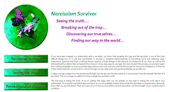 Desktop Screenshot of narcissismsurvivor.com